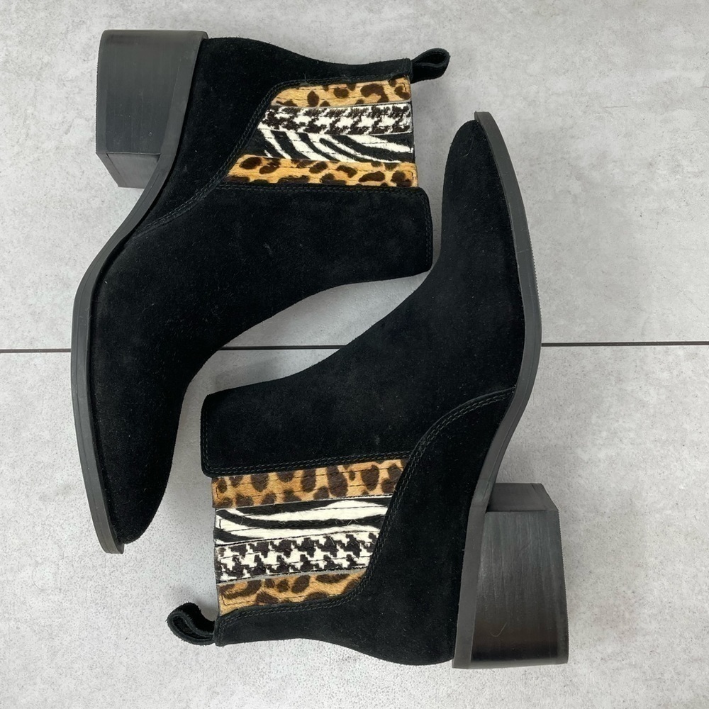 Crown Vintage Tolana 2 Chelsea Ankle Boots Women's Size 9M, Black Suede/Cow Hair - Picture 8 of 13